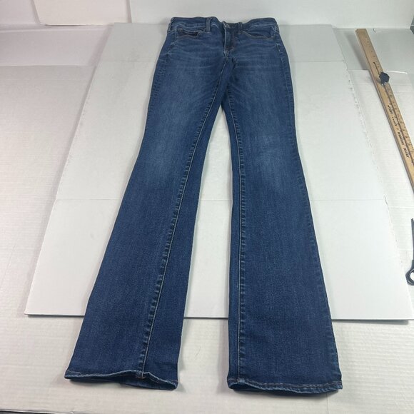 American Eagle Jeans Women 28x34* High Rise Skinny Kick Boot Blue Denim Tag 2 XL - Picture 1 of 16